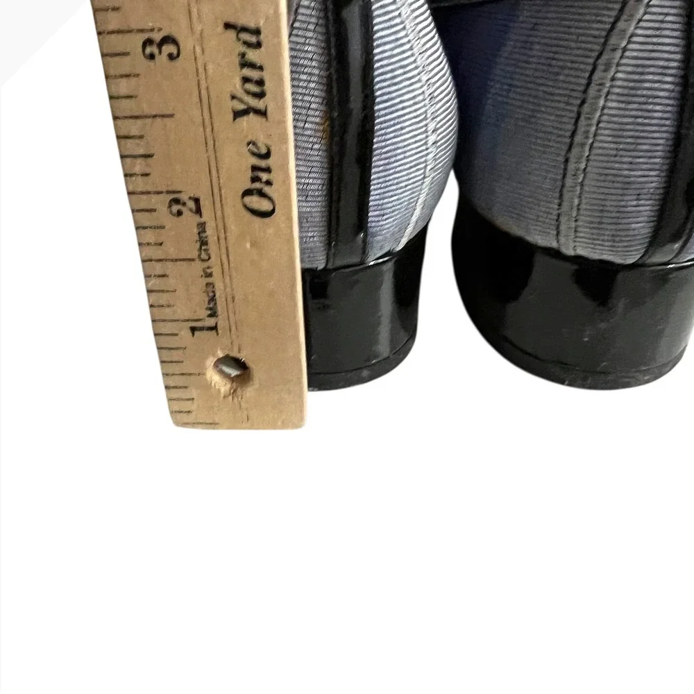 Salvatore Ferragamo Navy Ribbed‎ Pumps Low Block Heel Made in Italy Size 6